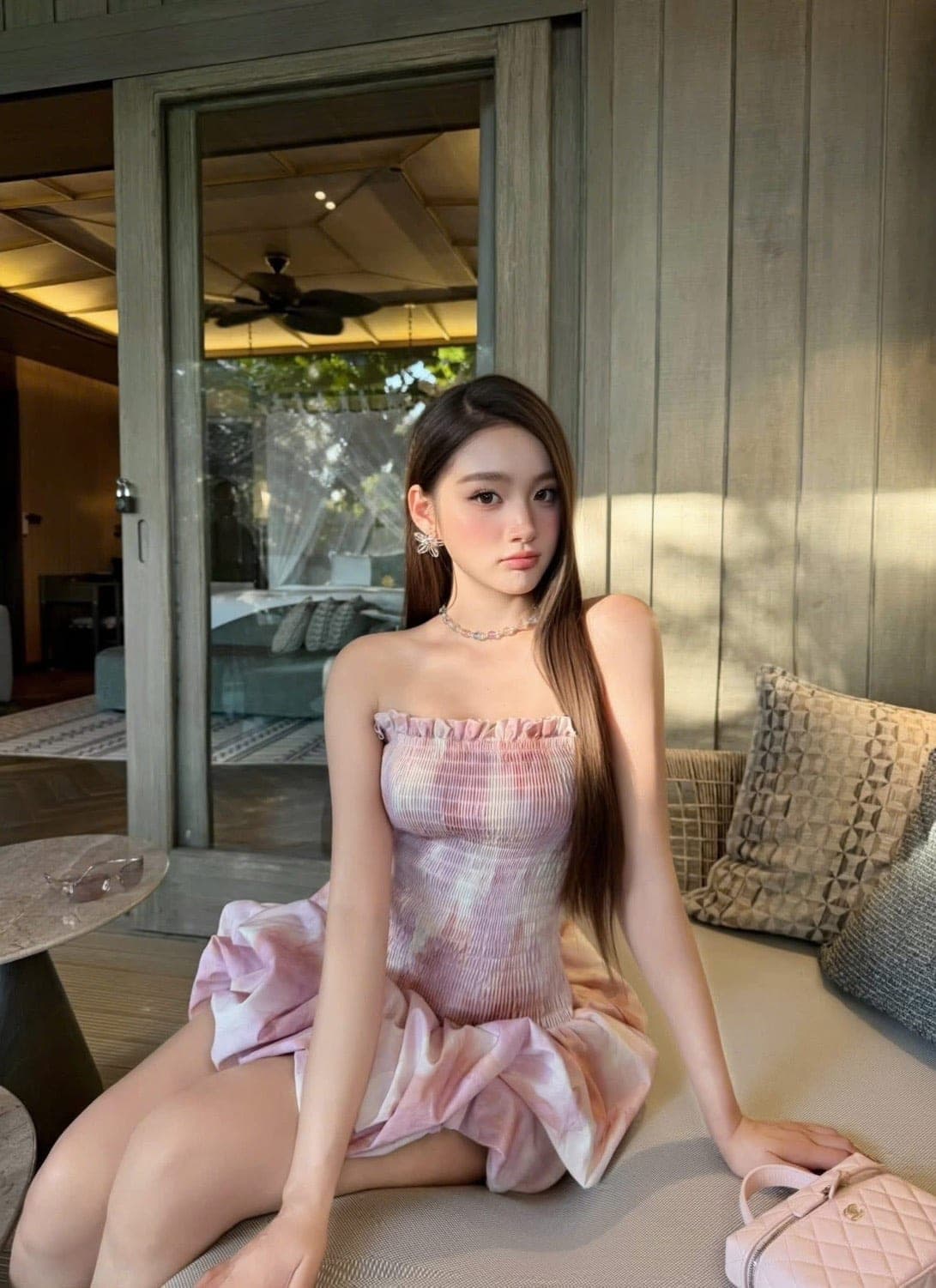 ชุดเดรส สีชมพู
