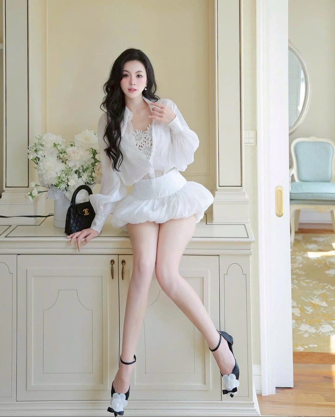 ชุดเซ็ท 3 ชิ้น แขนยาว สีขาว ลูกไม้ TRANALI 4024 SIZE S-M รูปที่ 5