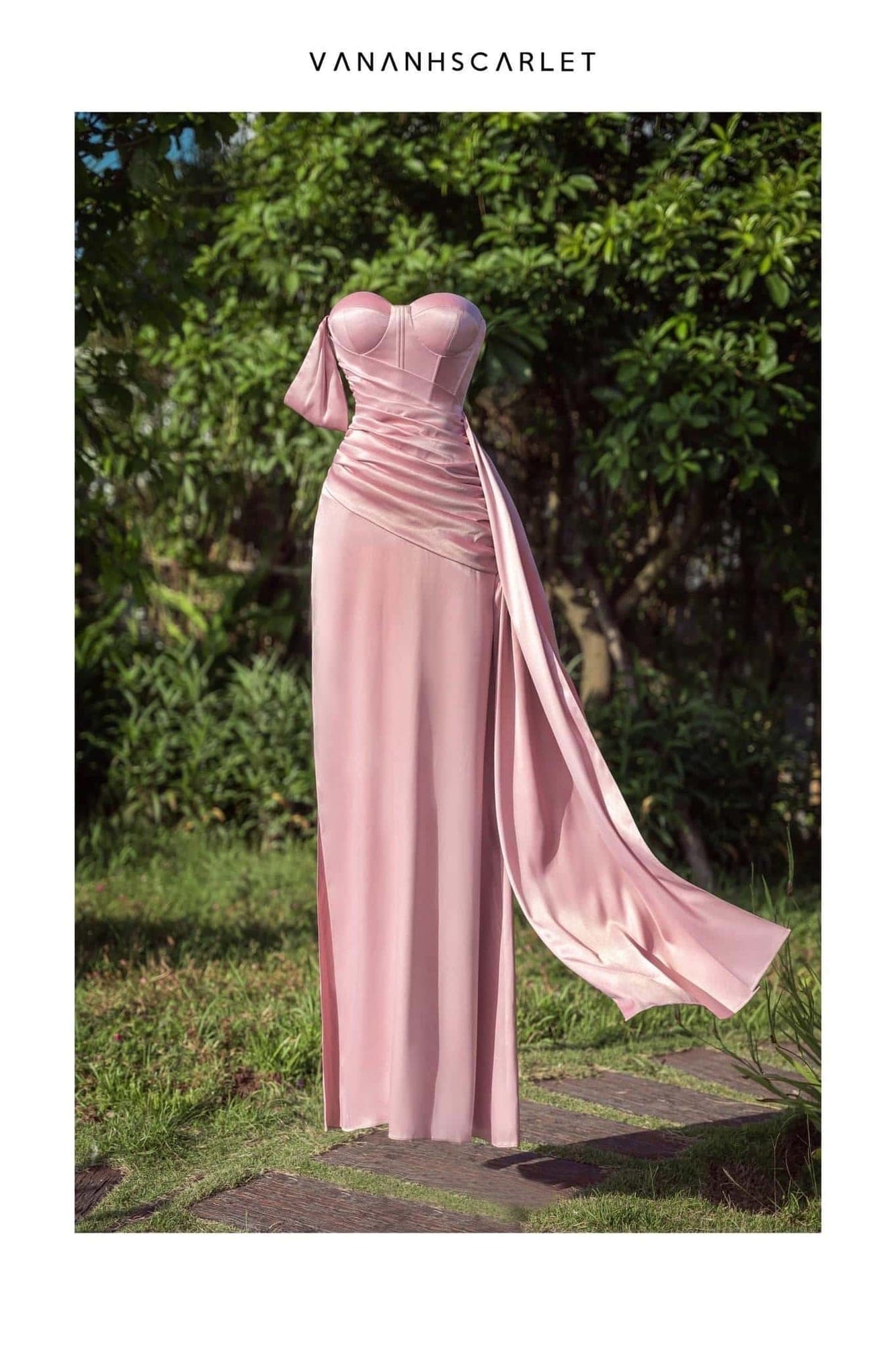 ชุดเดรส ราตรี สีชมพู VANANHSCARLET 3049 Size S-M BKK รูปที่ 6