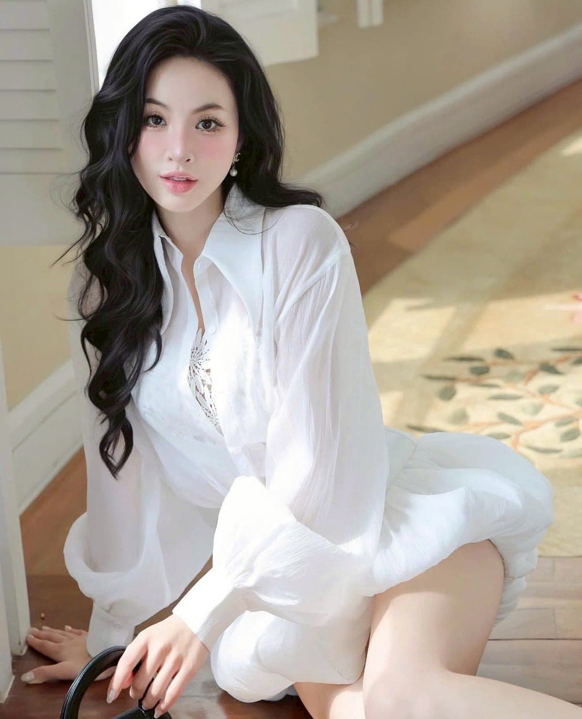 ชุดเซ็ท 3 ชิ้น แขนยาว สีขาว ลูกไม้ TRANALI 4024 SIZE S-M รูปที่ 4