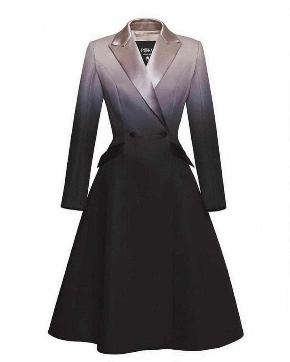 ชุดเดรส สูท สีทูโทน POEM 1025 Size S-M-L (38) BKK รูปที่ 5