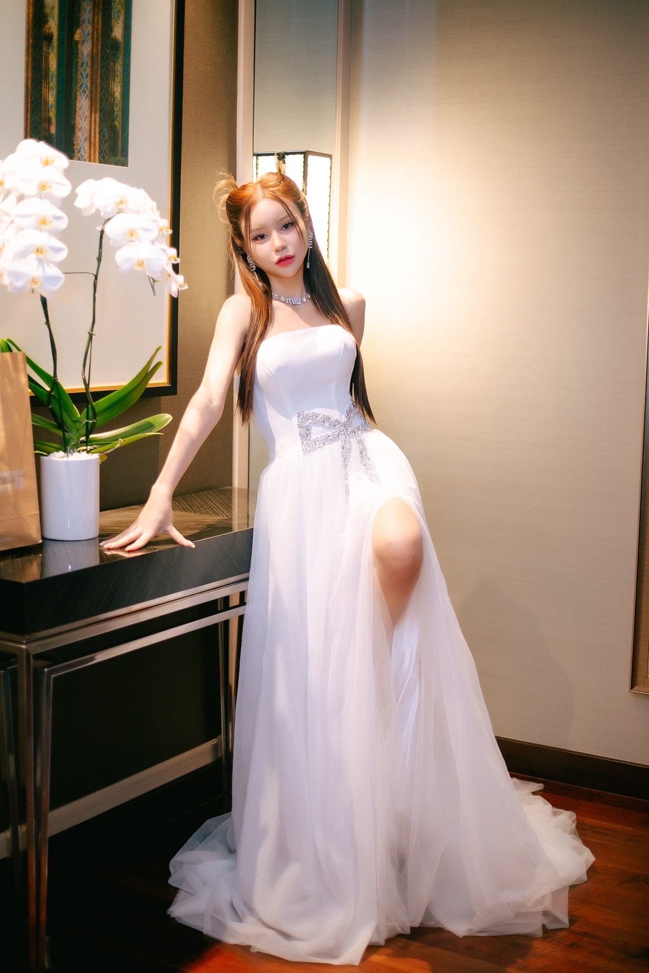 ชุดแต่งงาน ชุดเจ้าสาว สีขาว โบว์เพชร Brand HiSo 3072 Size S2 BKK รูปที่ 4