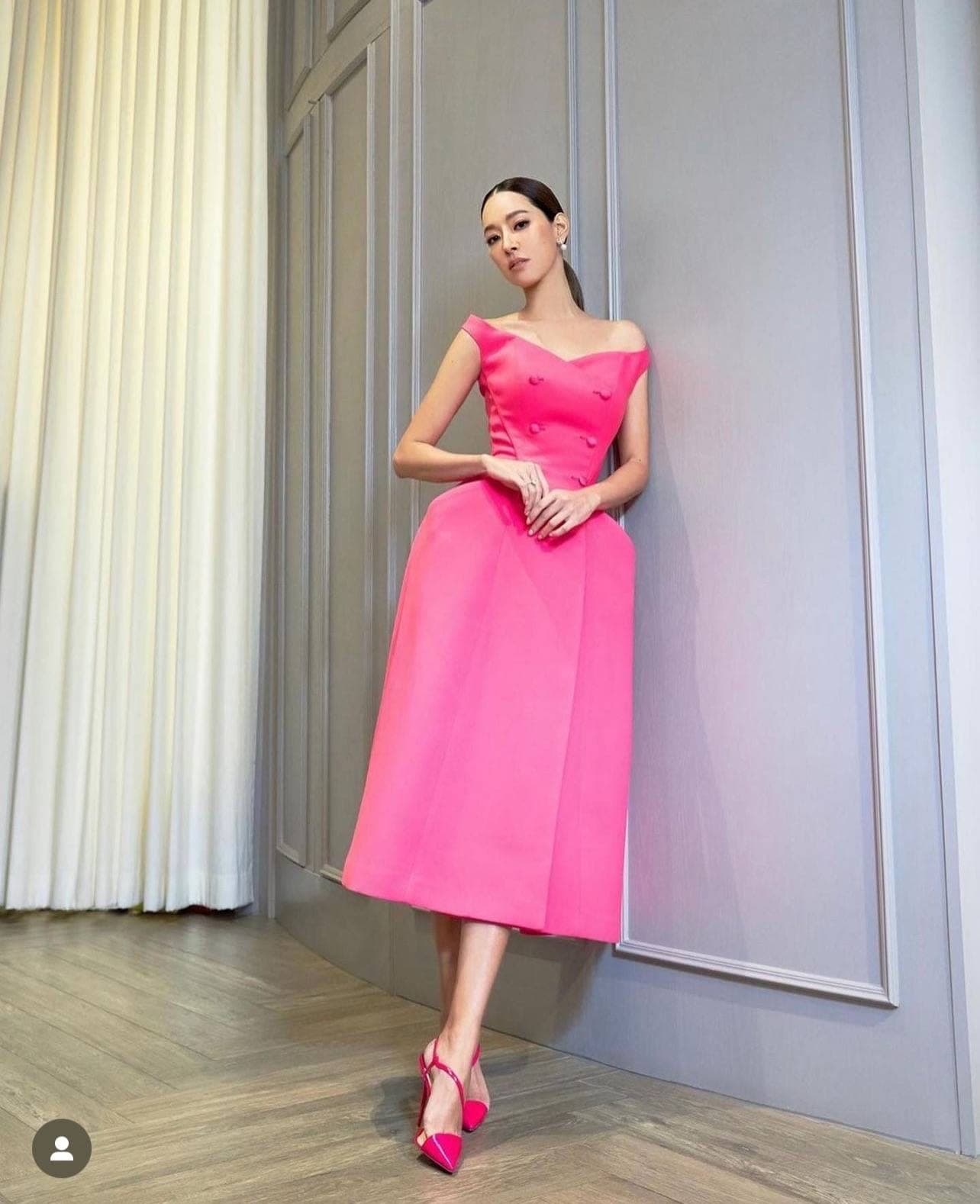 ชุดเดรส สีบานเย็น POEM 1028 Size S-M (34) BKK รูปที่ 2